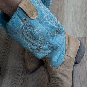 Turquoise and Tan Cowboy Boots- Coconuts by Matisse